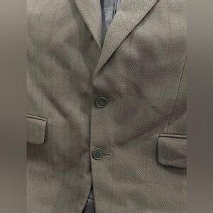 Dayton’s Men’s Suit Jacket Blazer, Green/Brown w/Burgundy Stripe, Wool; Size 38